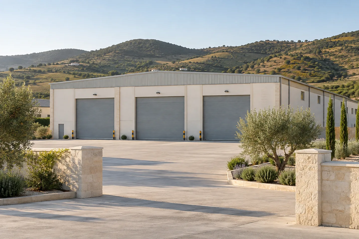 Site rural avec hangars, aux environs de Tanger.